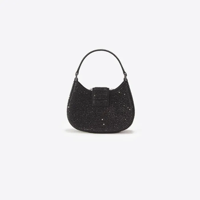 Self Portrait Micro Black Rhinestone Micro Crescent Bag 8211 Women
