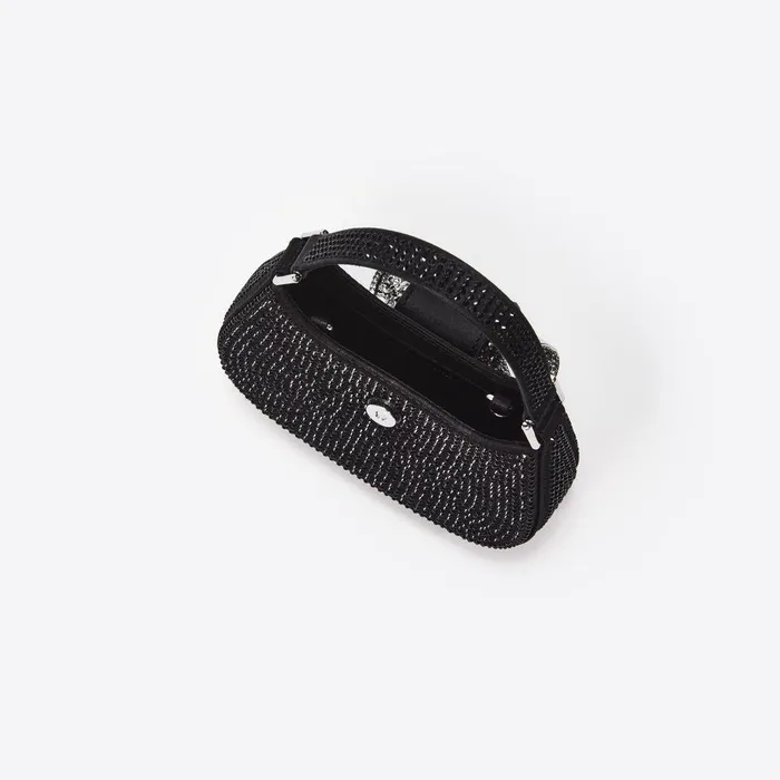 Self Portrait Micro Black Rhinestone Micro Crescent Bag 8211 Women