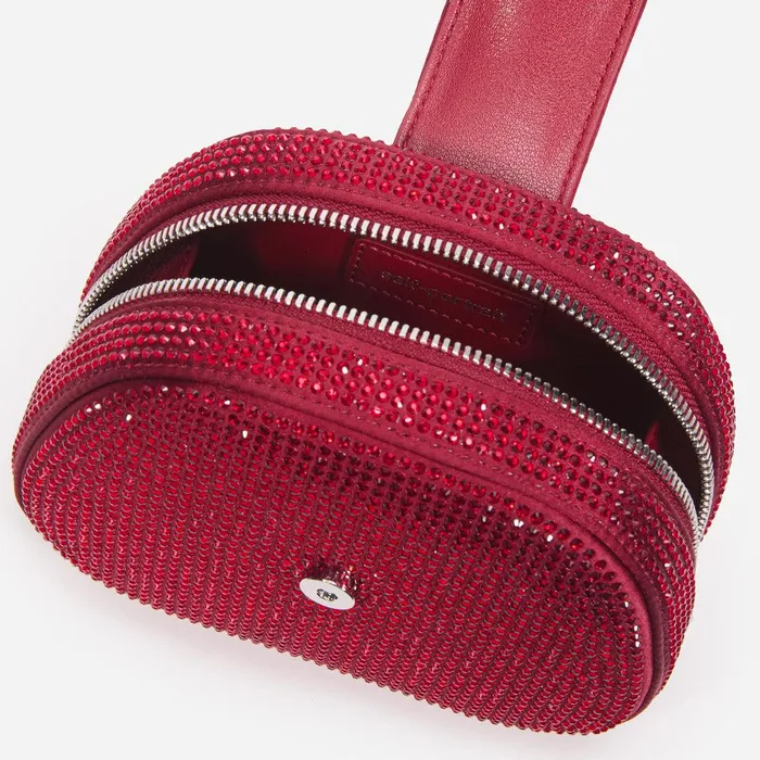 Self Portrait Micro Burgundy Rhinestone Top Handle Micro Bag 8211 Women