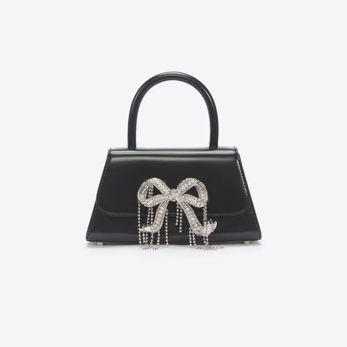 Self Portrait Mini Black Leather Mini Bow Bag 8211 Women