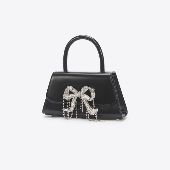 Self Portrait Mini Black Leather Mini Bow Bag 8211 Women
