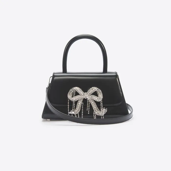 Self Portrait Mini Black Leather Mini Bow Bag 8211 Women