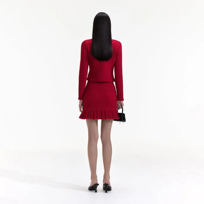 Self Portrait Tops Red Knit Bow Top 8211 Women