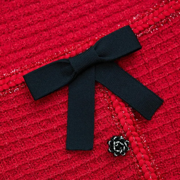 Self Portrait Tops Red Knit Bow Top 8211 Women