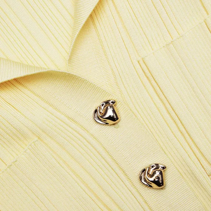 Self Portrait Tops Yellow Ribbed Viscose Knit Top 8211 Women