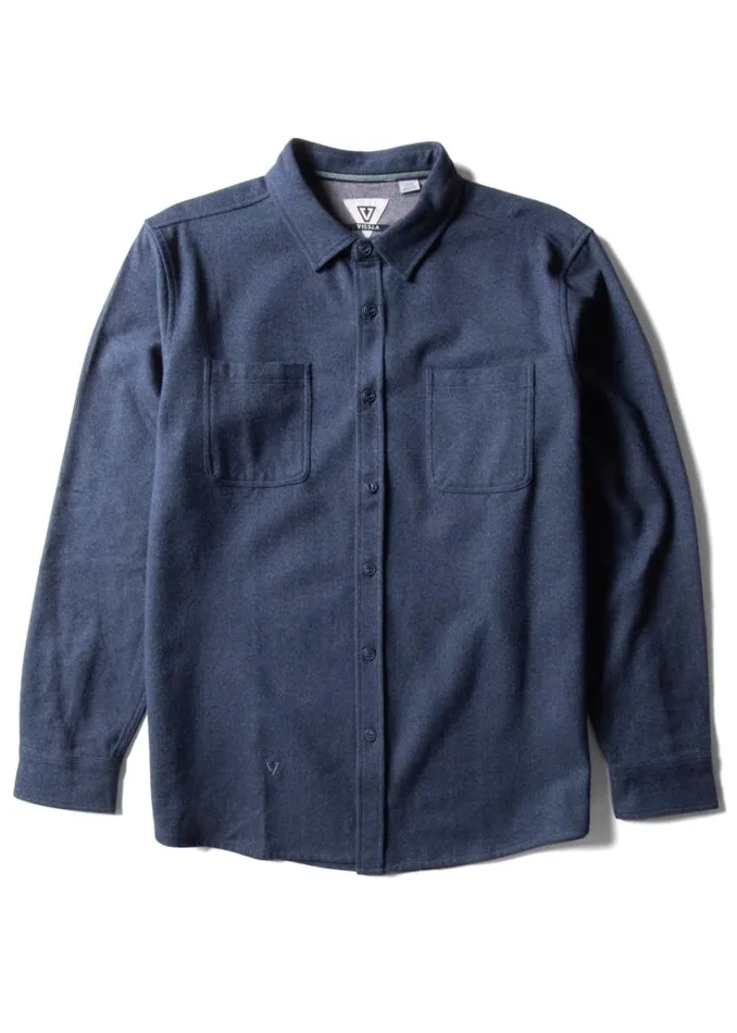 Shaper Eco Ls Flannel Tidal Blue Men Vissla Shirts and Flannels