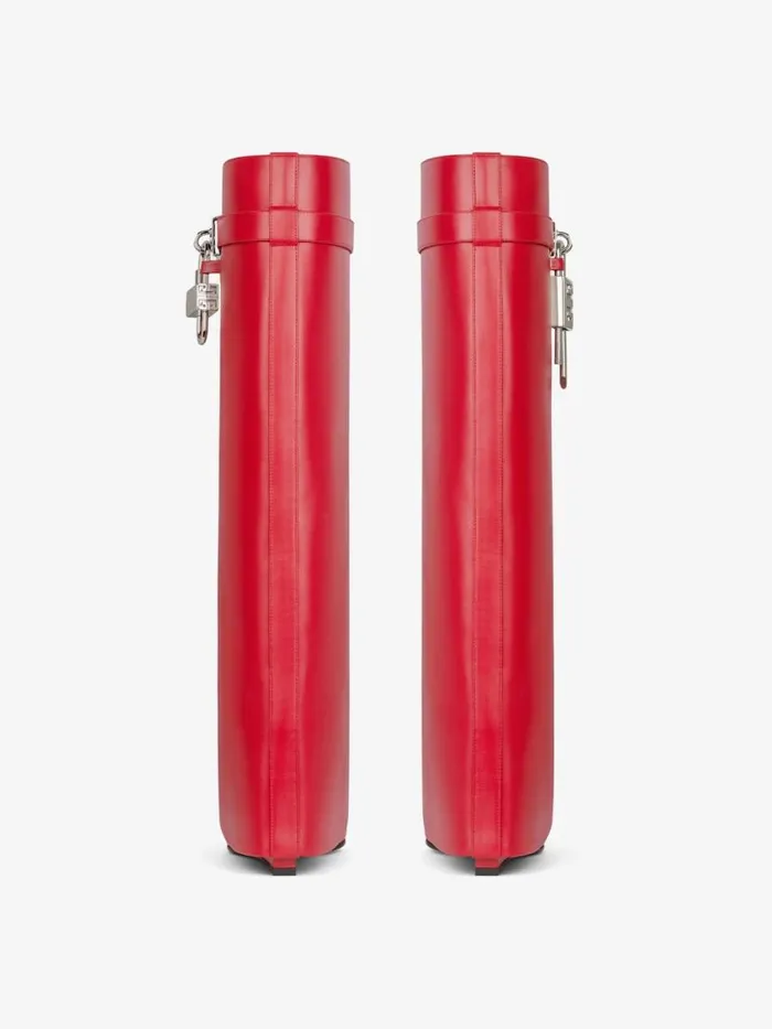 Shark Lock Boots In Leather Red Women Givenchy Shark Lock