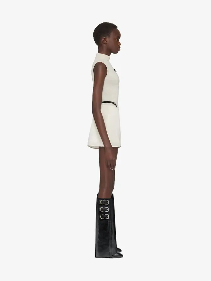 Shark Lock Buckles Boots In Leather Black Women Givenchy Shark Lock