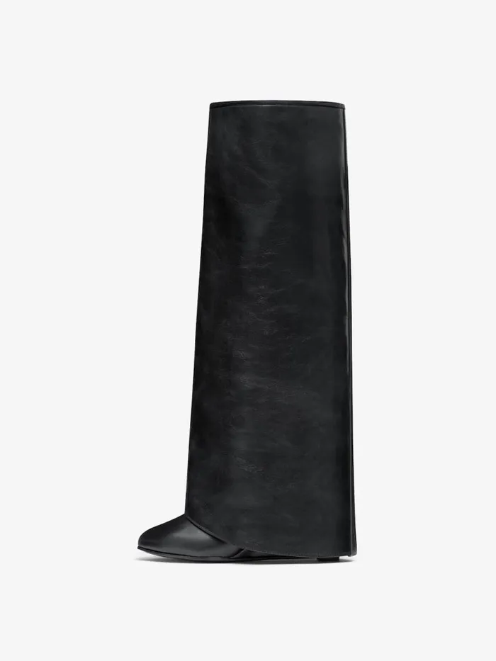 Shark Lock Buckles Boots In Leather Black Women Givenchy Shark Lock