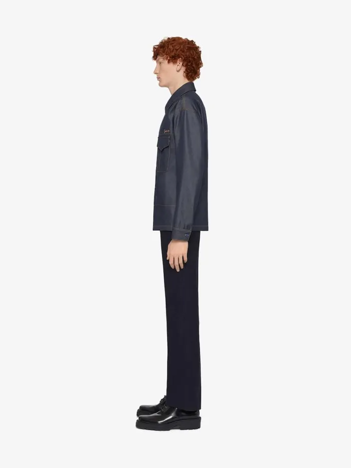 Shirt In Denim Silk Indigo Blue Men Givenchy Shirts
