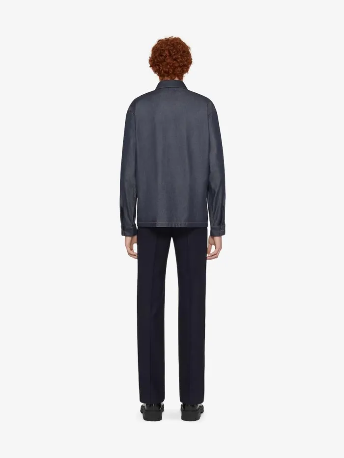 Shirt In Denim Silk Indigo Blue Men Givenchy Shirts