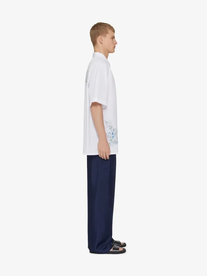 Shirt In Poplin Flowers White Men Givenchy Shirts