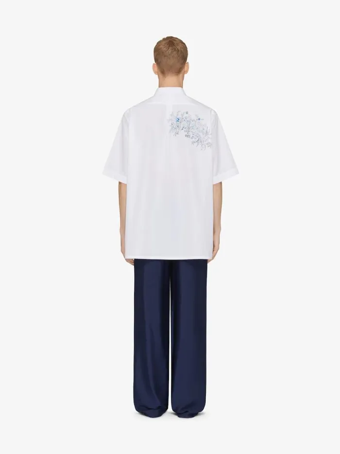Shirt In Poplin Flowers White Men Givenchy Shirts