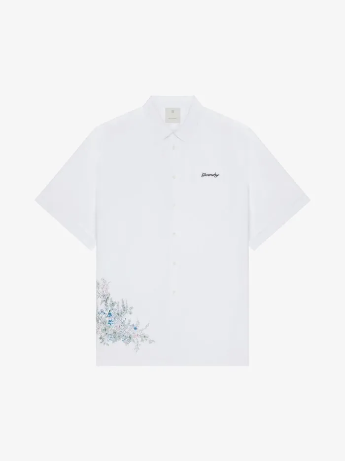 Shirt In Poplin Flowers White Men Givenchy Shirts