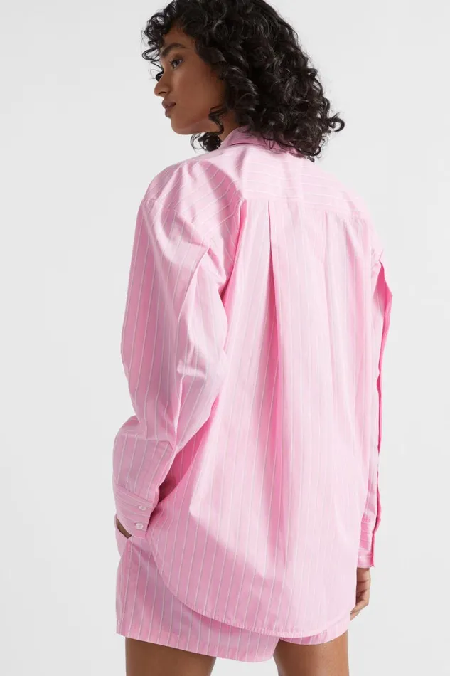 Shirts Woman Seed Heritage Stripe Pocket Front Shirt Pink Gin Stripe
