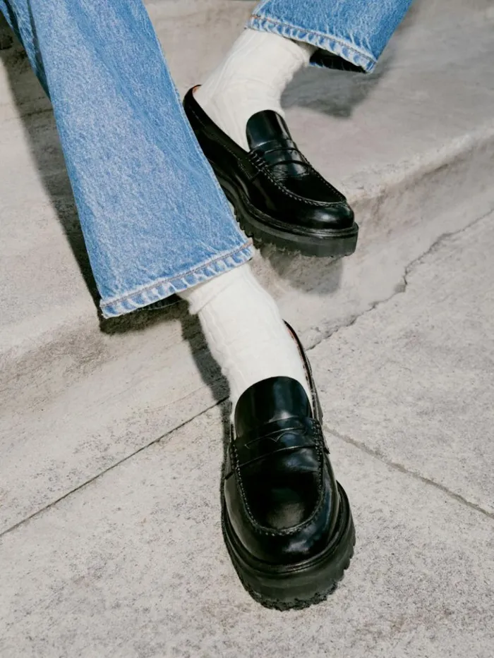 Shoes The Reformation Agathea Chunky Loafer Black