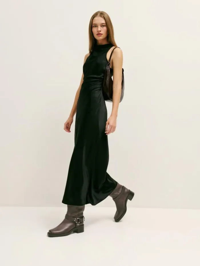 Shoes The Reformation Francesca Moto Boot Distressed Brown