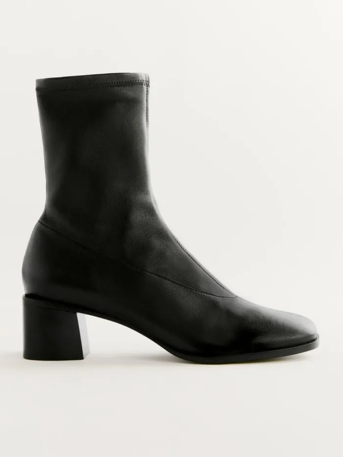 Shoes The Reformation Louie Stretch Sock Bootie Black Leather