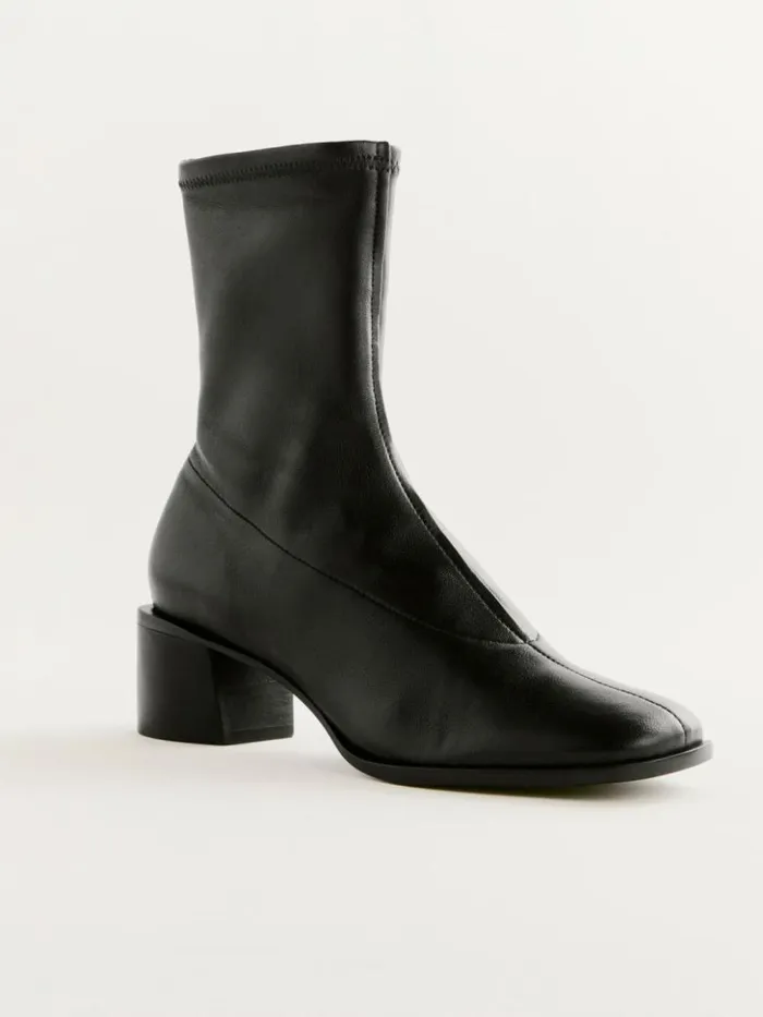 Shoes The Reformation Louie Stretch Sock Bootie Black Leather
