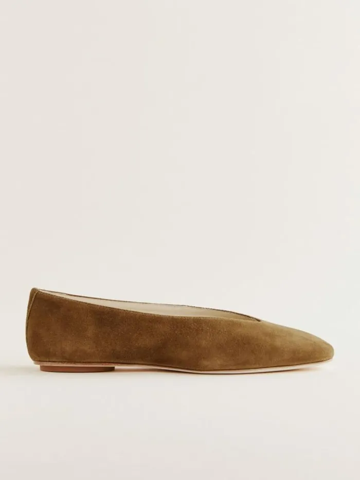 Shoes The Reformation Prudence Ballet Flat Bog Suede