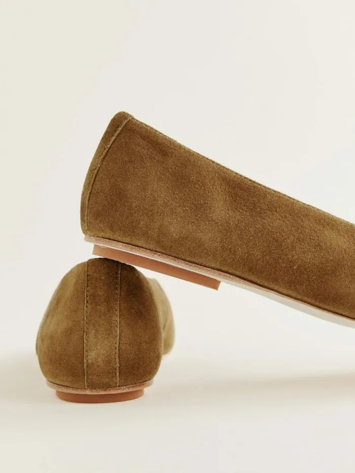 Shoes The Reformation Prudence Ballet Flat Bog Suede