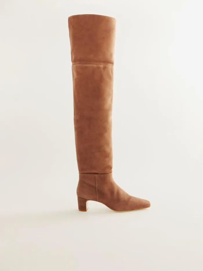 Shoes The Reformation Ruby Over The Knee Boot Toasted Brown Suede