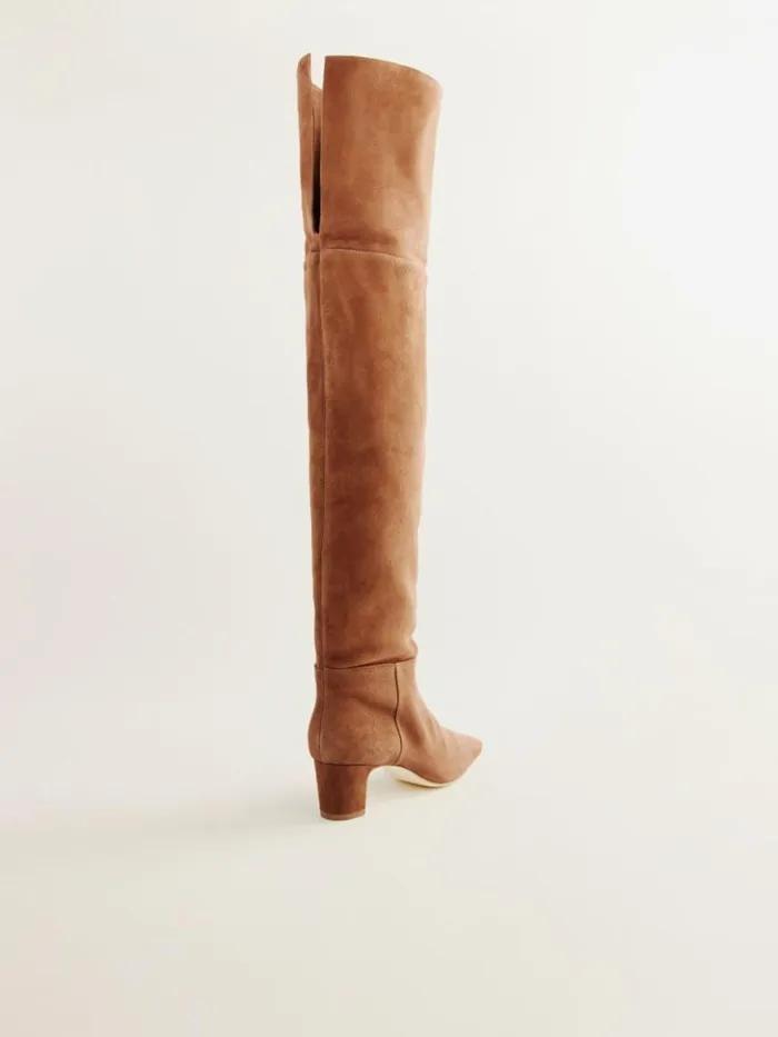 Shoes The Reformation Ruby Over The Knee Boot Toasted Brown Suede