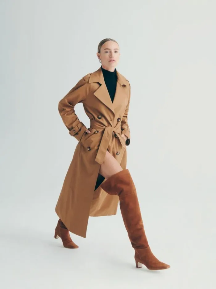 Shoes The Reformation Ruby Over The Knee Boot Toasted Brown Suede