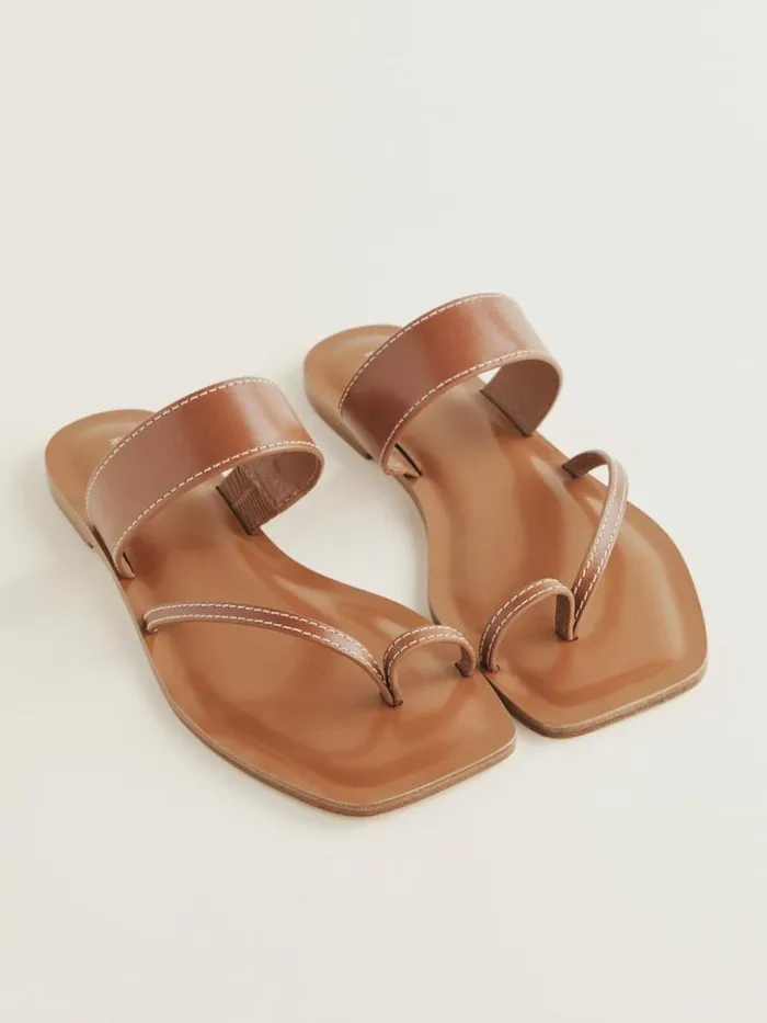 Shoes The Reformation Sawyer Flat Sandal Pecan Leather