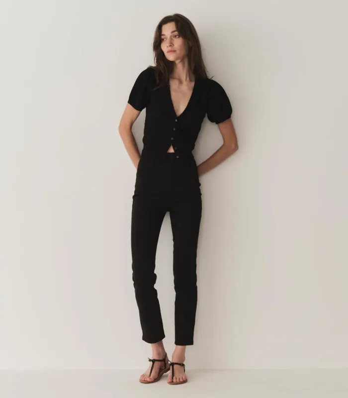 Shop AMBROSE CARDIGAN Black DEN Knitwear