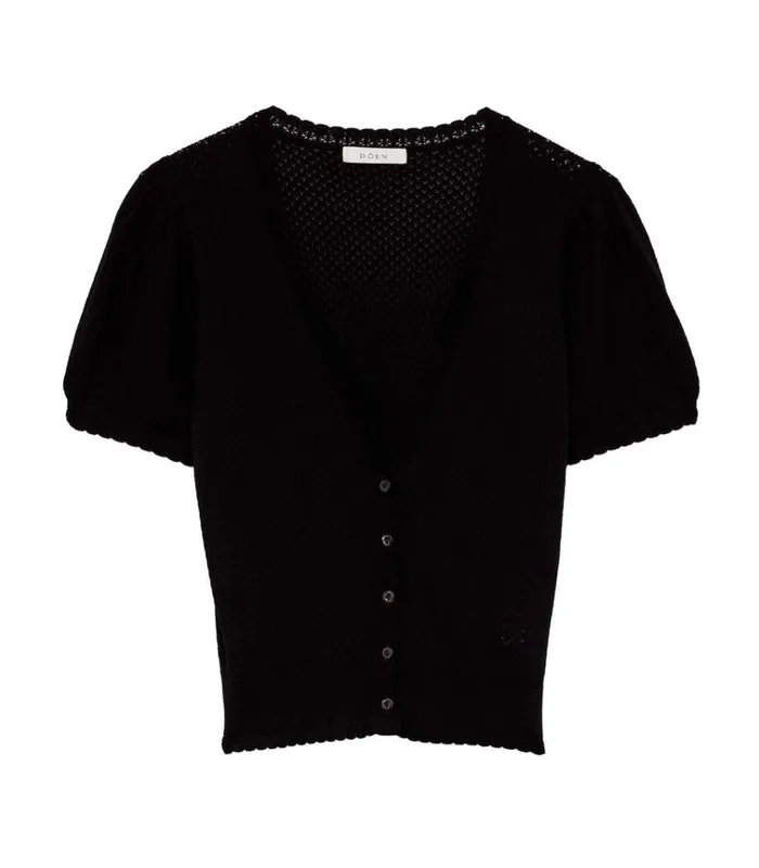 Shop AMBROSE CARDIGAN Black DEN Knitwear