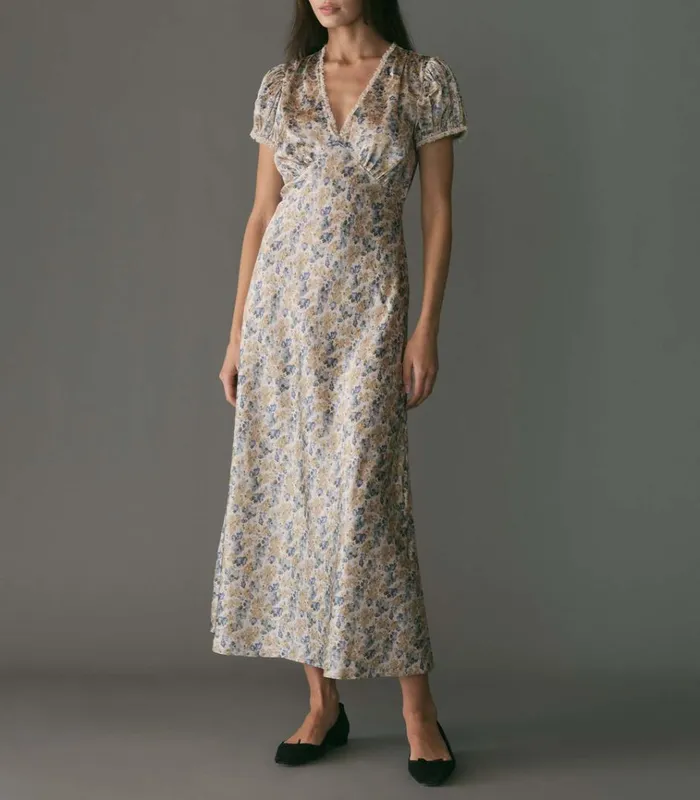 Shop CERELIA DRESS Bleu Wildflower Thicket DEN Dresses