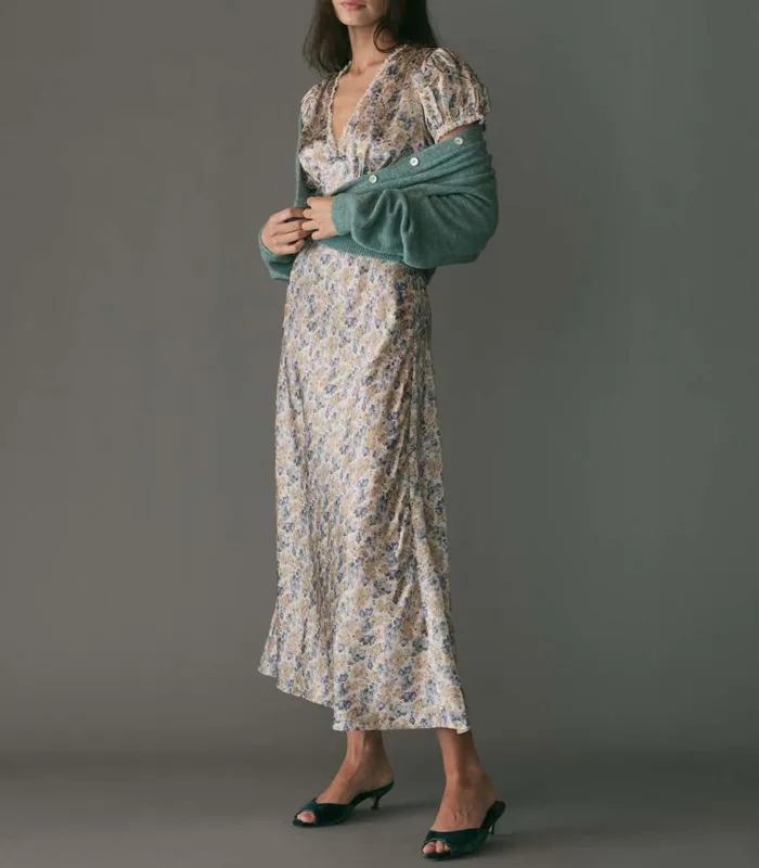 Shop CERELIA DRESS Bleu Wildflower Thicket DEN Dresses