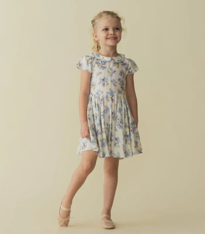 Shop DORA DRESS Bleu Frolicking Floral DEN Kids