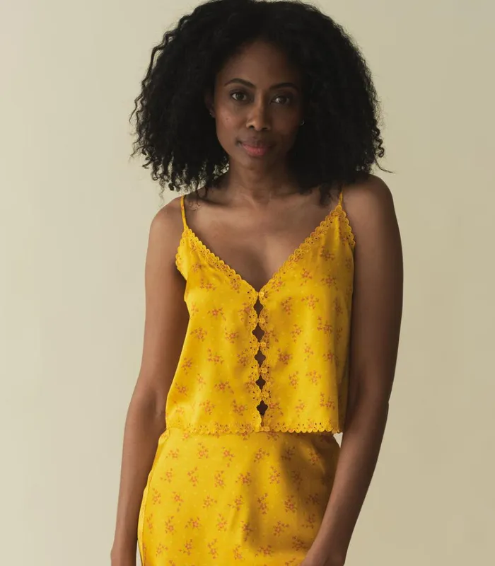 Shop ELISE TOP Goldenrod Hillside Heather DEN Tops