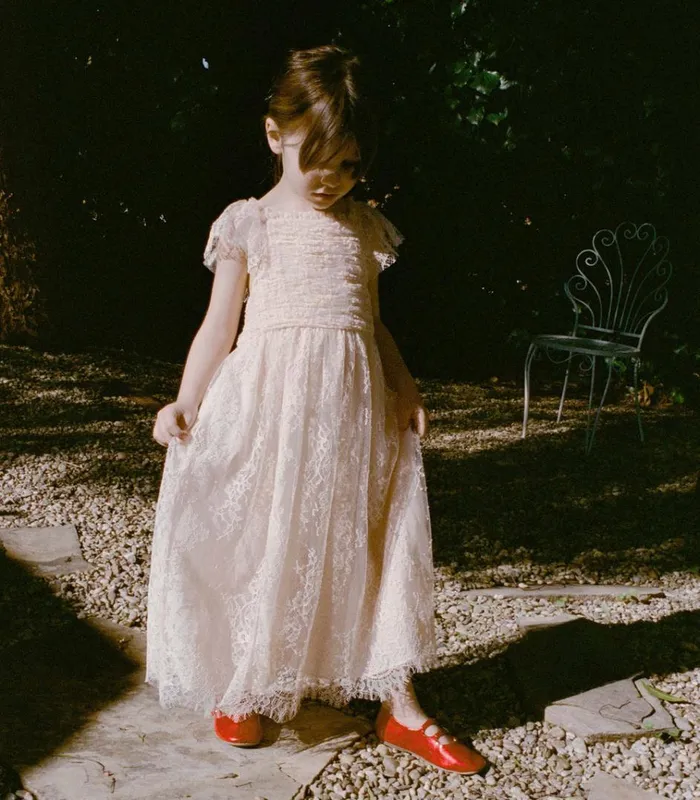 Shop FLOWER DRESS Petunia Pink Lace DEN Kids