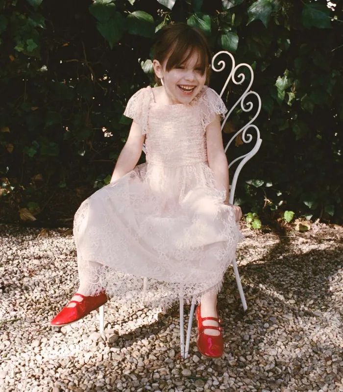 Shop FLOWER DRESS Petunia Pink Lace DEN Kids