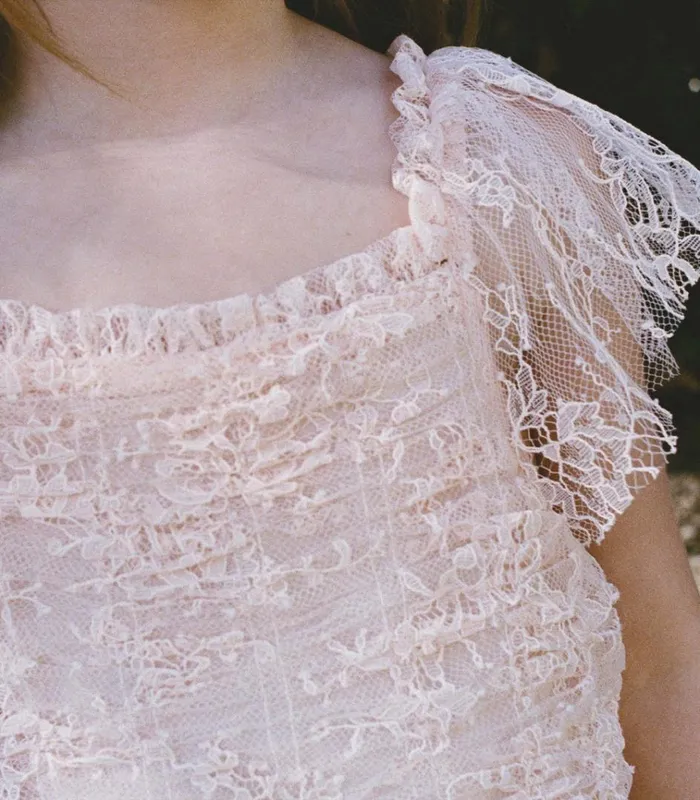 Shop FLOWER DRESS Petunia Pink Lace DEN Kids