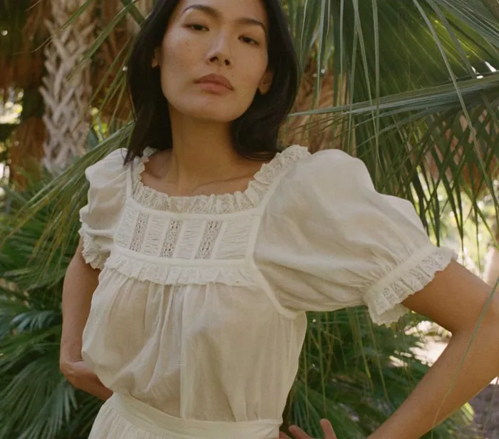 Shop FRANCES TOP Salt Lace DEN Tops