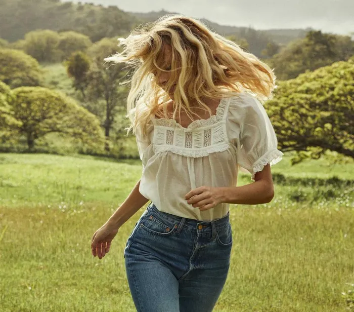 Shop FRANCES TOP Salt Lace DEN Tops