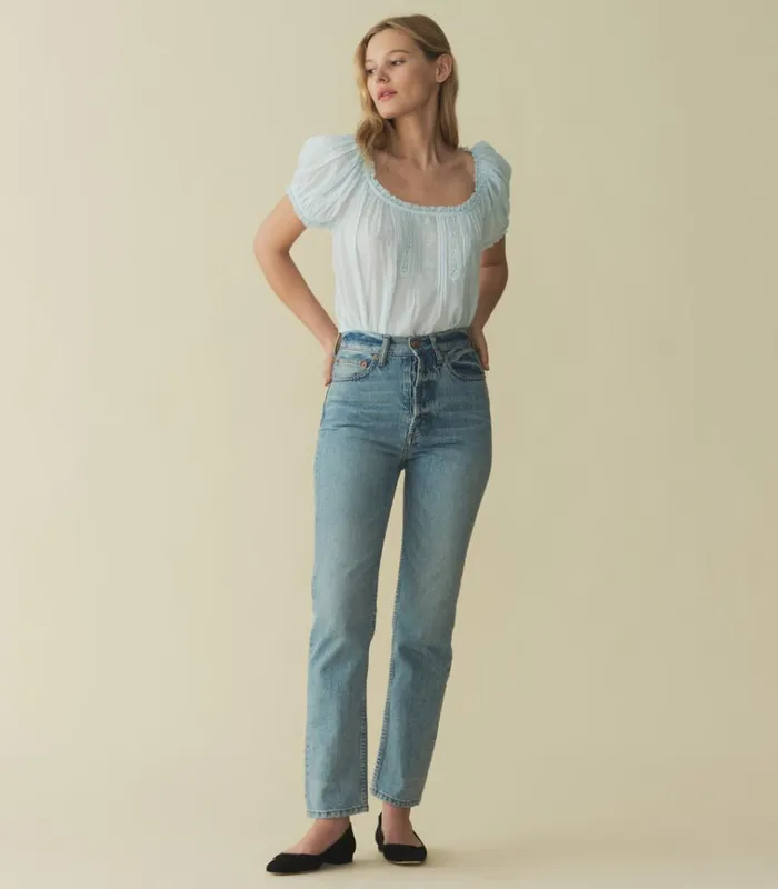 Shop FREDERICA TOP Alice Blue DEN Tops