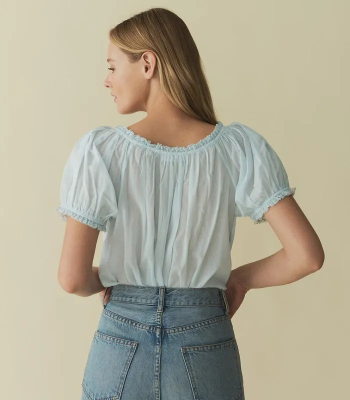 Shop FREDERICA TOP Alice Blue DEN Tops