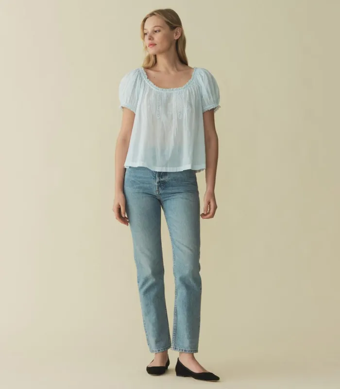 Shop FREDERICA TOP Alice Blue DEN Tops