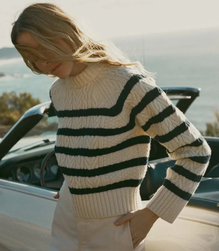 Shop KAVALA SWEATER Calais Stripe DEN Knitwear