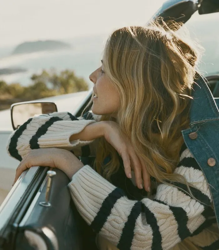 Shop KAVALA SWEATER Calais Stripe DEN Knitwear