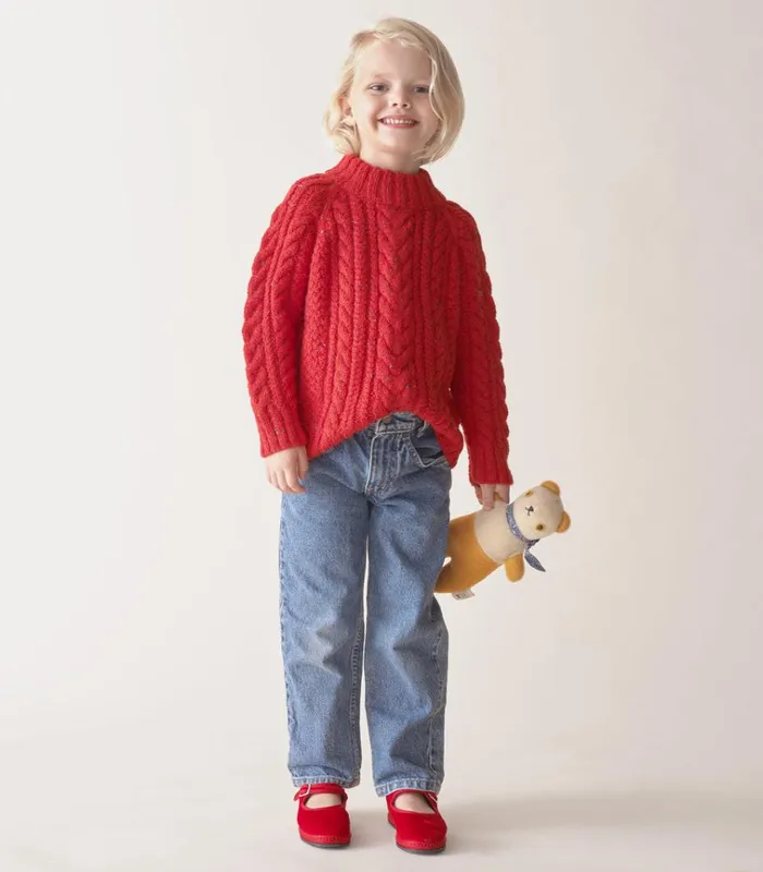 Shop LITTLE SERENA SWEATER Red Sumac DEN Kids