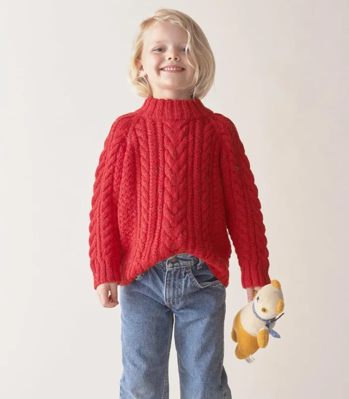 Shop LITTLE SERENA SWEATER Red Sumac DEN Kids