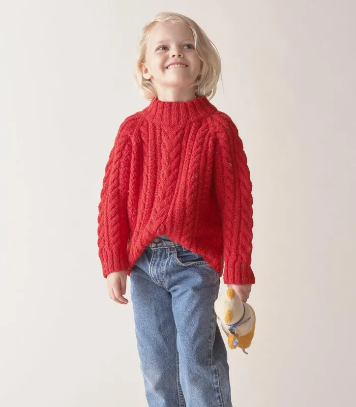 Shop LITTLE SERENA SWEATER Red Sumac DEN Kids