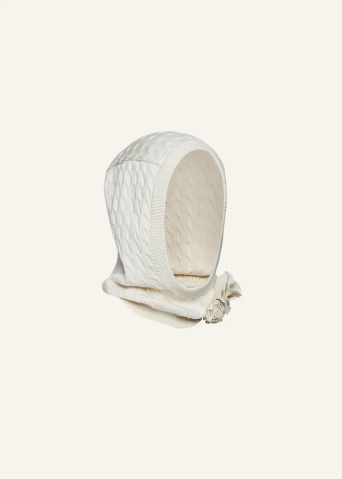 Shop Magda Butrym Accessories Cable Knit Silk Balaclava Shop Magda Butrym Accessories Cable Knit Silk Balaclava