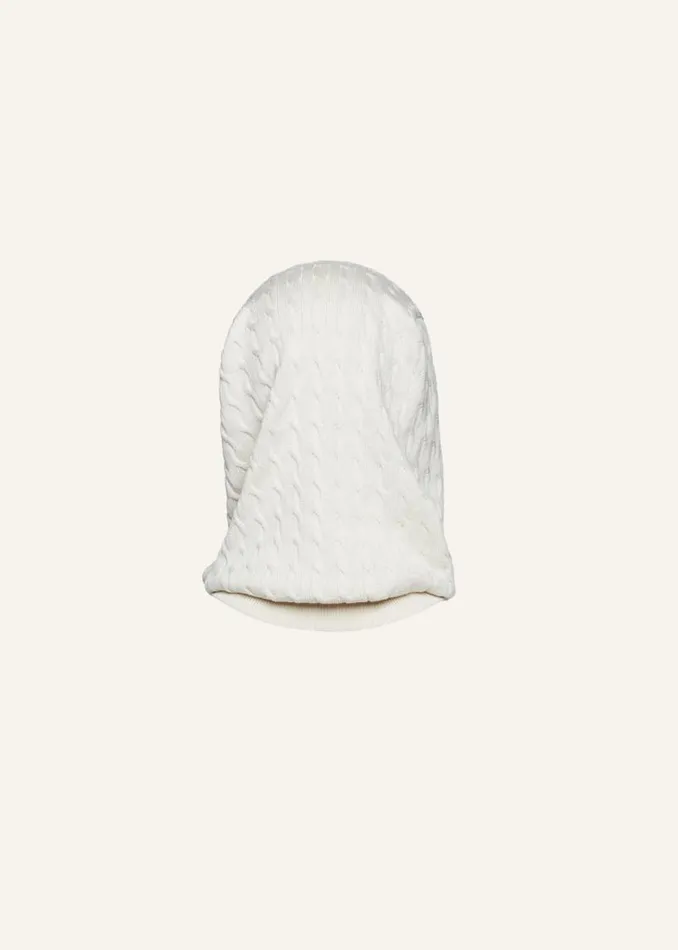 Shop Magda Butrym Accessories Cable Knit Silk Balaclava Shop Magda Butrym Accessories Cable Knit Silk Balaclava
